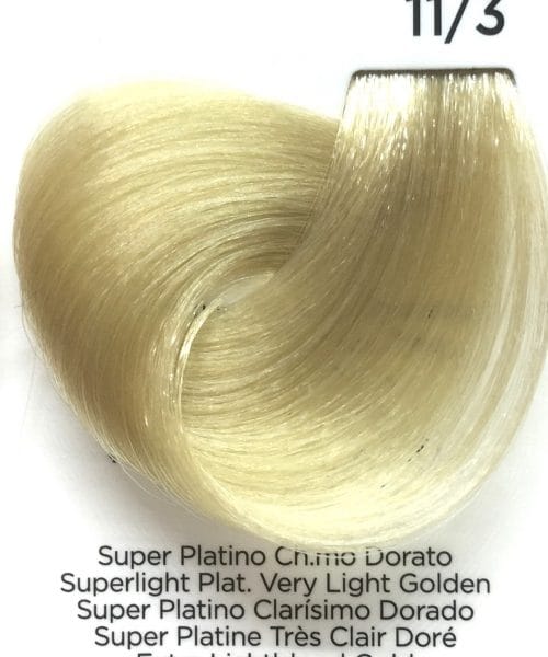 Superschiarente Tinta Colorante Professionale per capelli con ammoniaca Inebrya Super Platino Chiarissimo Dorato 11.3