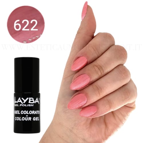 Layba Gel Polish Smalto Gel Semipermanente - 622 PEACH AND CHIC