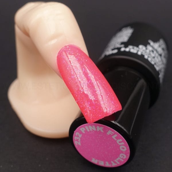 Layla Gel Polish Smalto Gel Semipermanente -  232 pink fluo glitter.