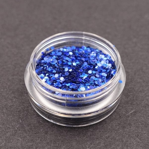 Paillette nail art Blu