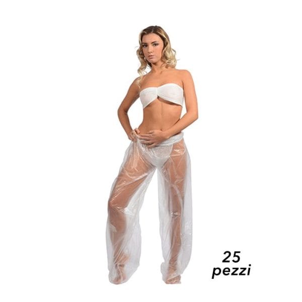 PANTALONI MONOUSO IN POLIETILENE PER TRATTAMENTI ESTETICI PRESSOTERAPIA TERMOCOPERTA Dimagrimento e fanghi.