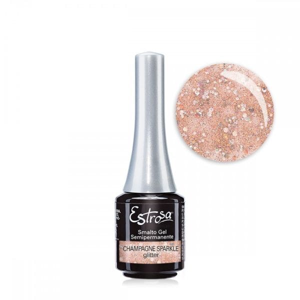 Estrosa Smalto Semipermanente Colorato 7915 CHAMPAGNE SPARKLE GLITTER 7ML.